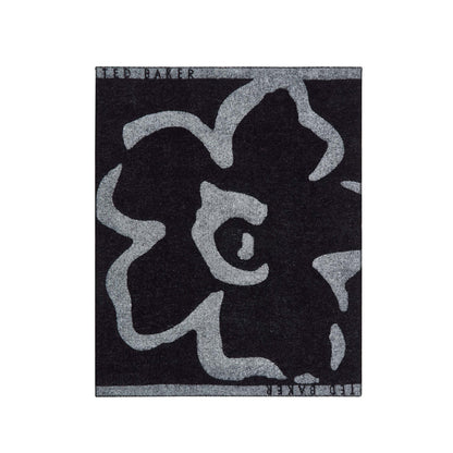a black and white flower design