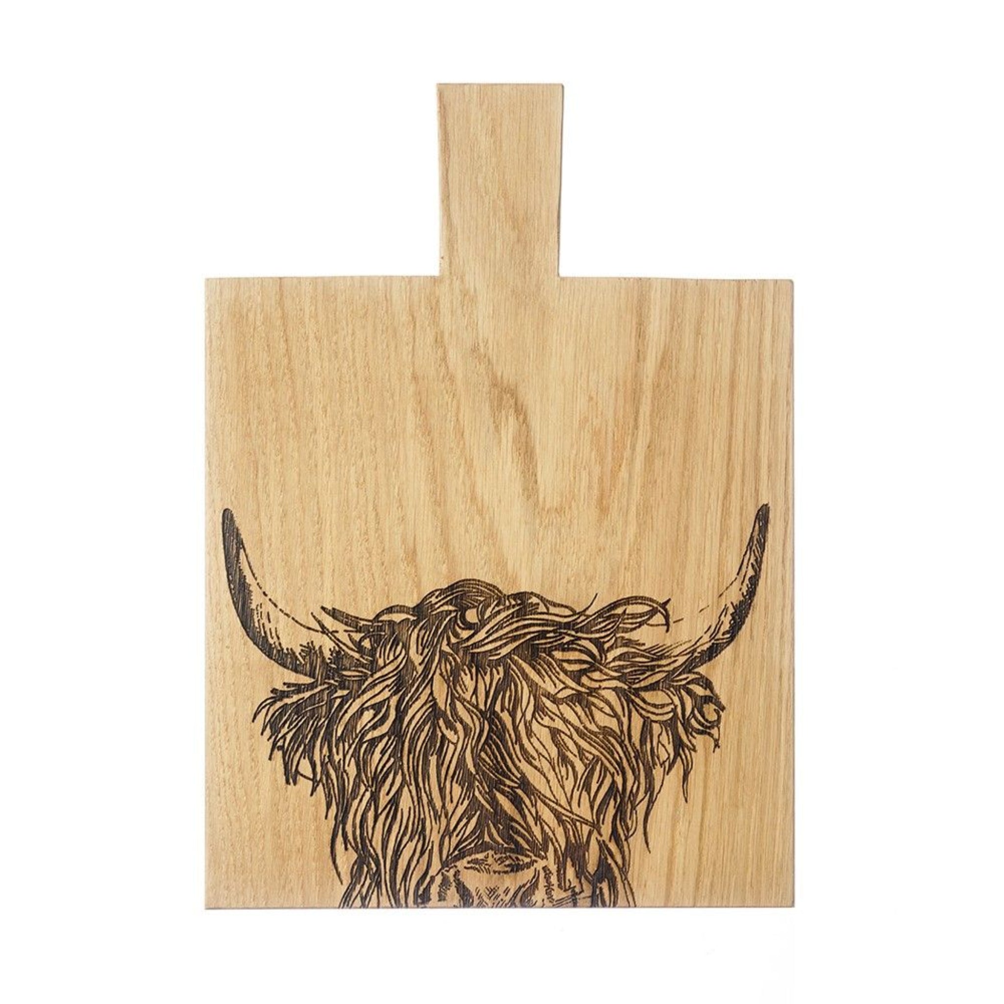 Selbrae House Highland Cow Oak Paddle Medium