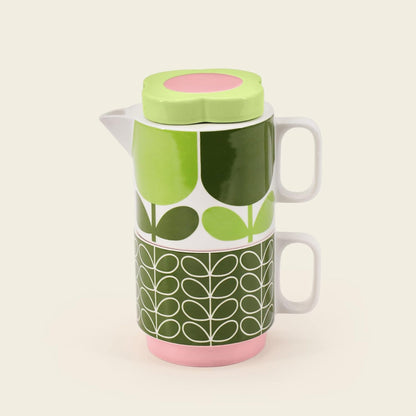 Orla Kiely Tea For One Block Flower Fern Green