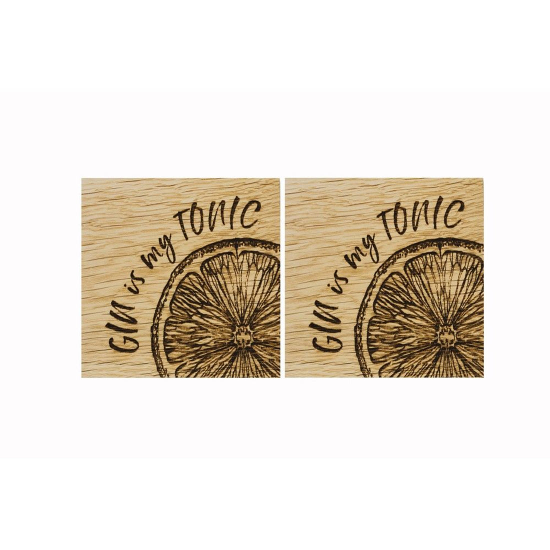 Selbrae House 2 Gin is my Tonic Oak Coasters