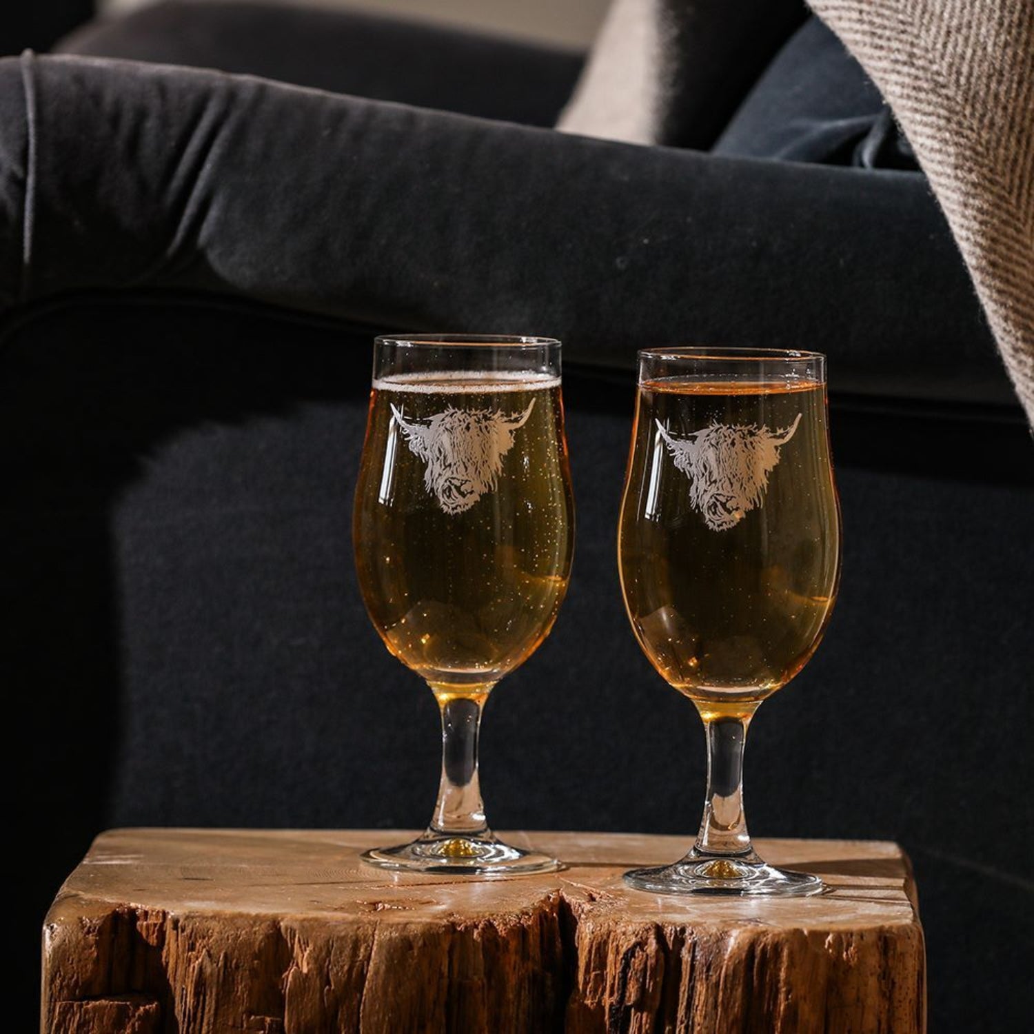 Slebrae House Highland Cow Craft Beer Glasses Set of 2