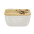 Selbrae House Bee Oak and Ceramic Butter Dish - White