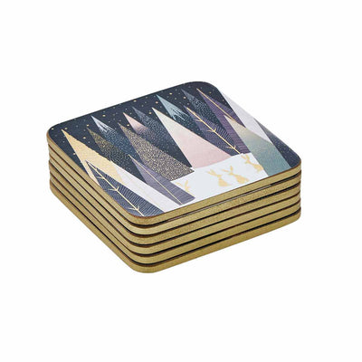 Sara Miller Frosted Pines Set of 6 Coasters