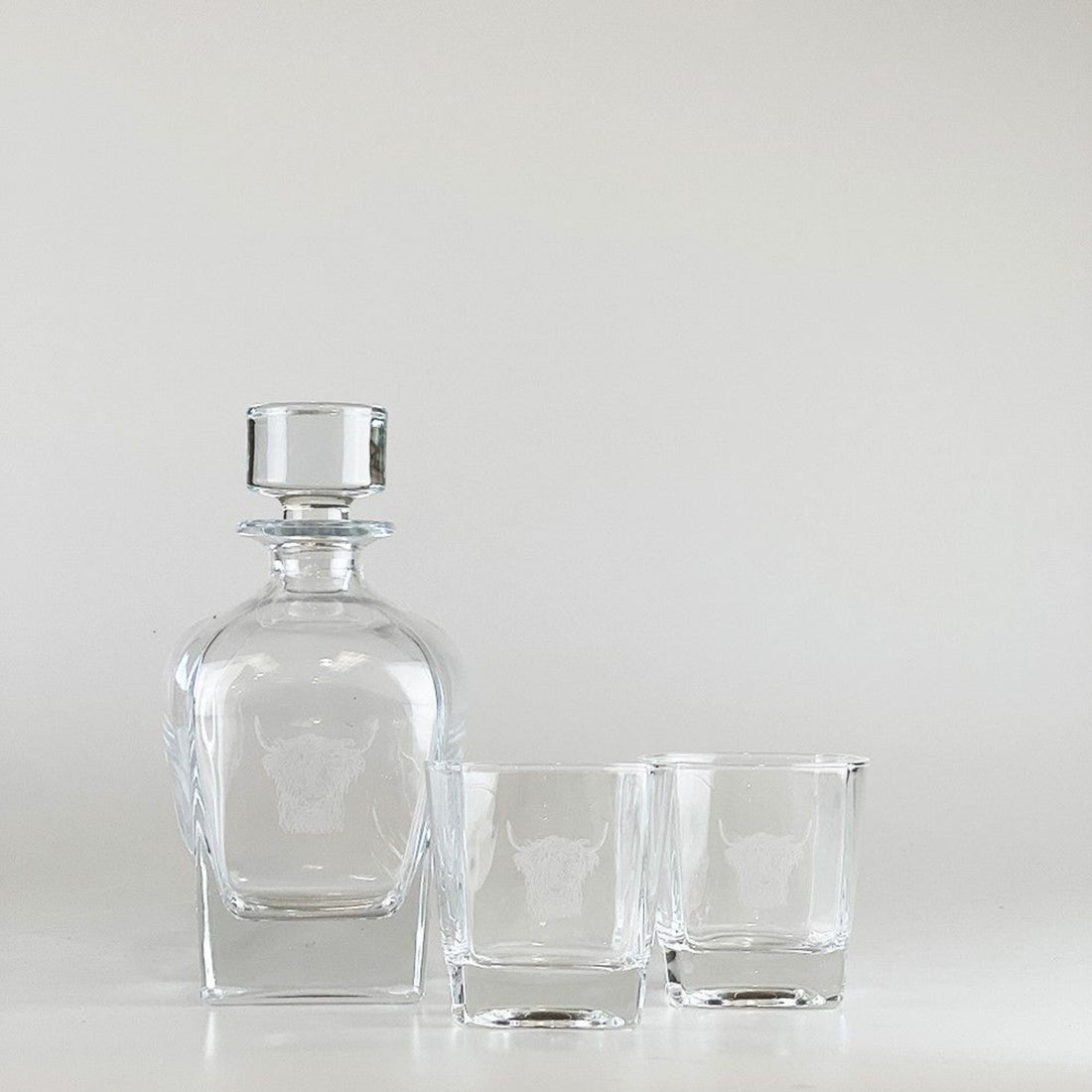 Selbrae House Decanter &amp; Glass Set  Highland Cow 