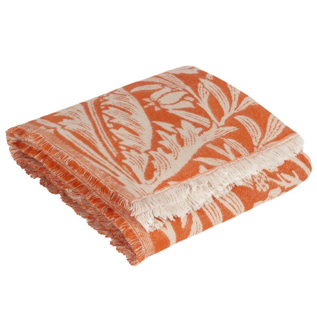 Morris &amp; Co Marigold Jacquard Throw Russet Orange 130cm x 170cm