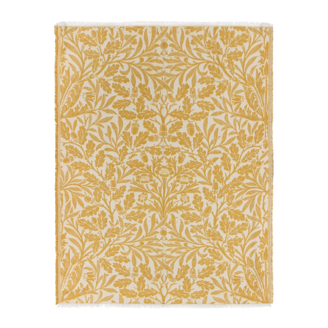 Morris &amp; Co Acorn Tonal Jacquard Throw Gold 130cm x 170cm