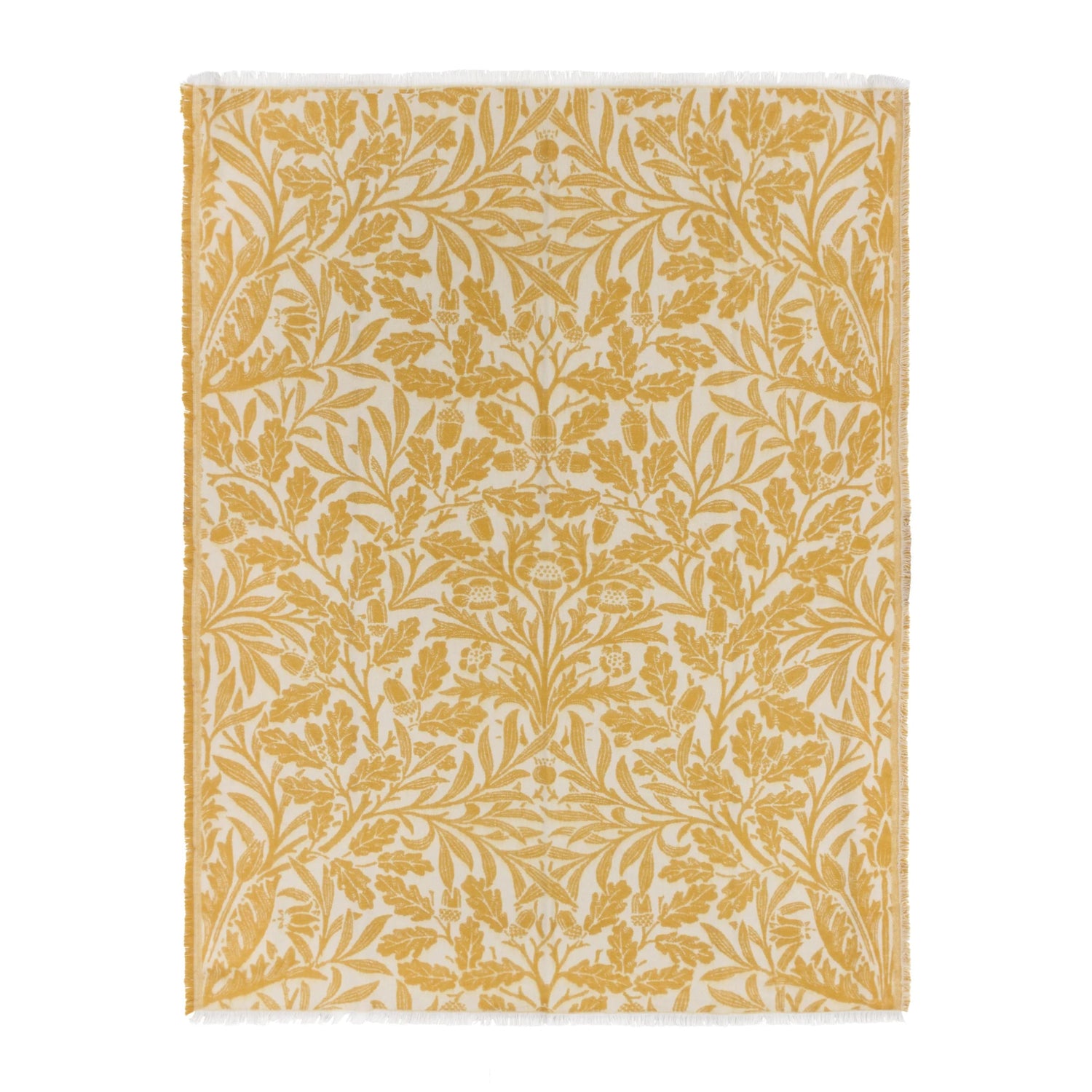 Morris &amp; Co Acorn Tonal Jacquard Throw Gold 130cm x 170cm