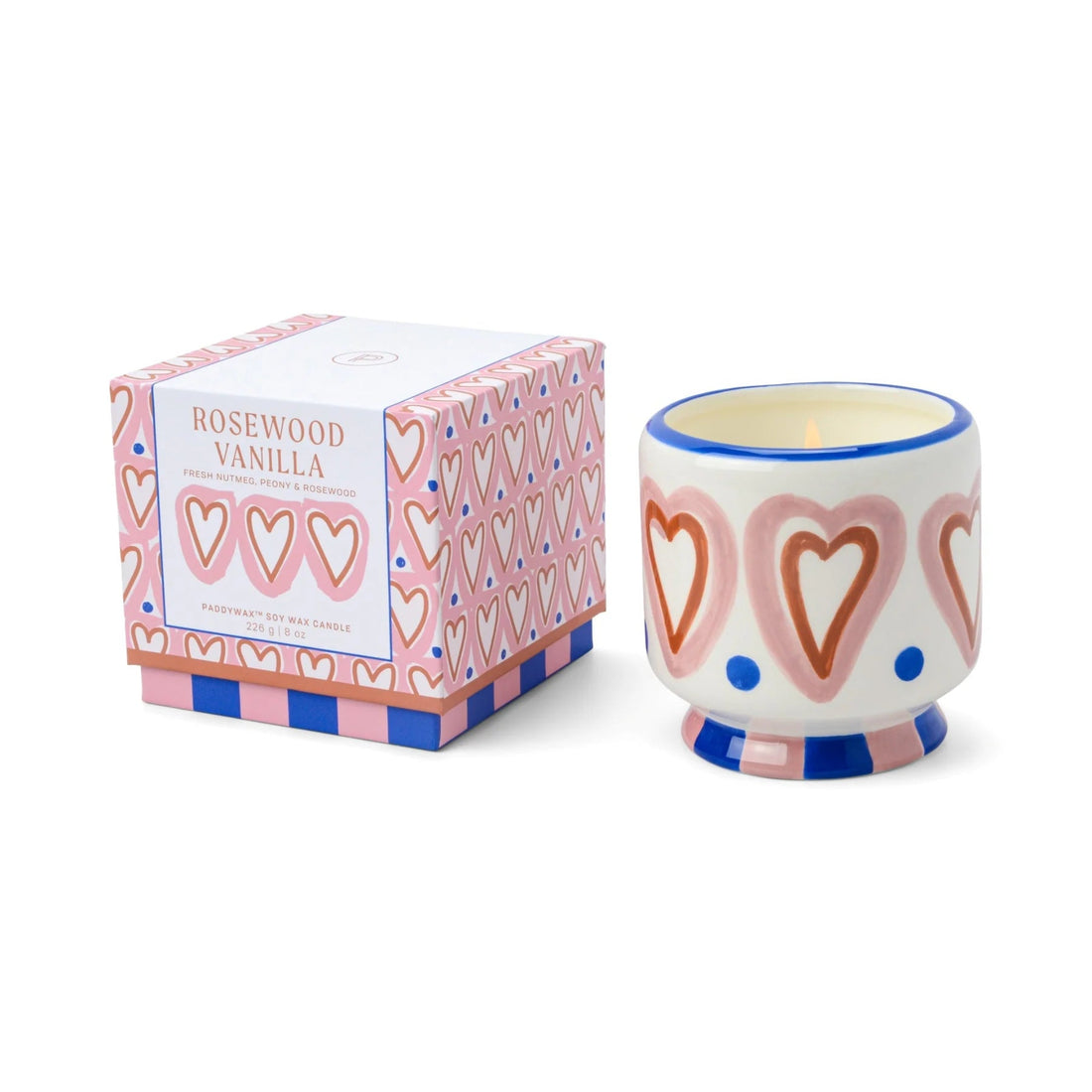 Paddywax Hearts Rosewood & Vanilla Candle 226g