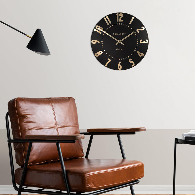 Thomas Kent Mulberry 12" Wall Clock Noir