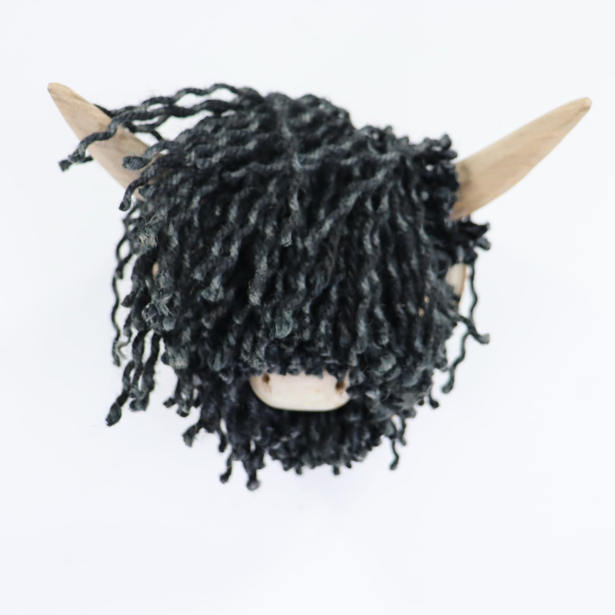 Aquarelle Home Ailsa Mini Wall Mounted Highland Cow Head Jute Black