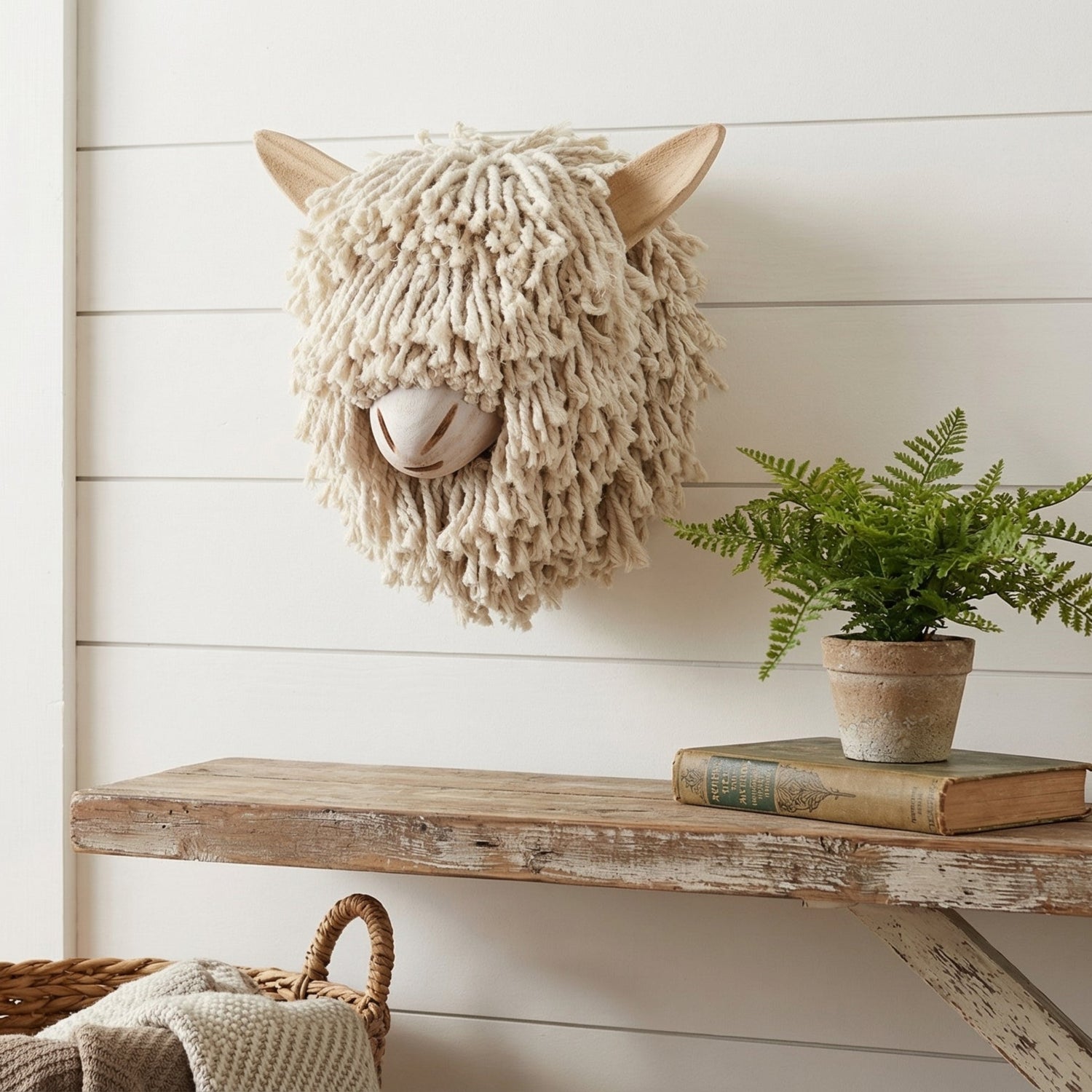 Aquarelle Home Baa-ry Sheep Mini Wall Mount White