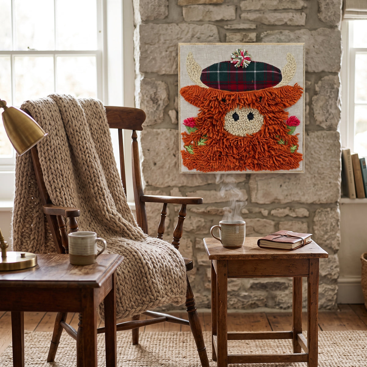 Aquarelle Home Crispin Highland Cow Wall Art