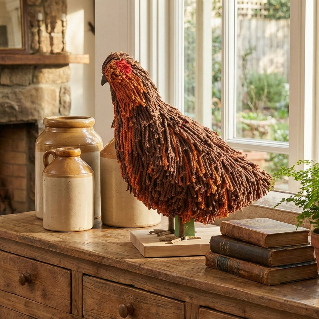 Aquarelle Home Wood &amp; Jute Grey Grouse Sculpture