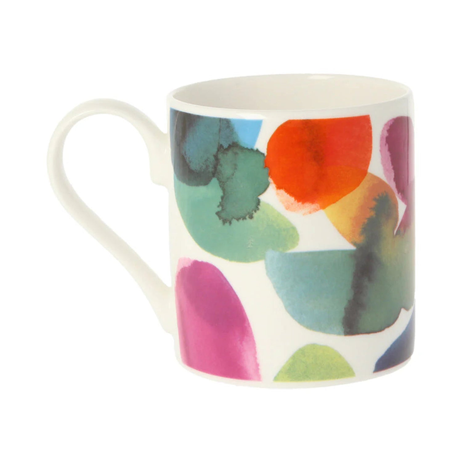 Colorful mug with abstract design on a white background