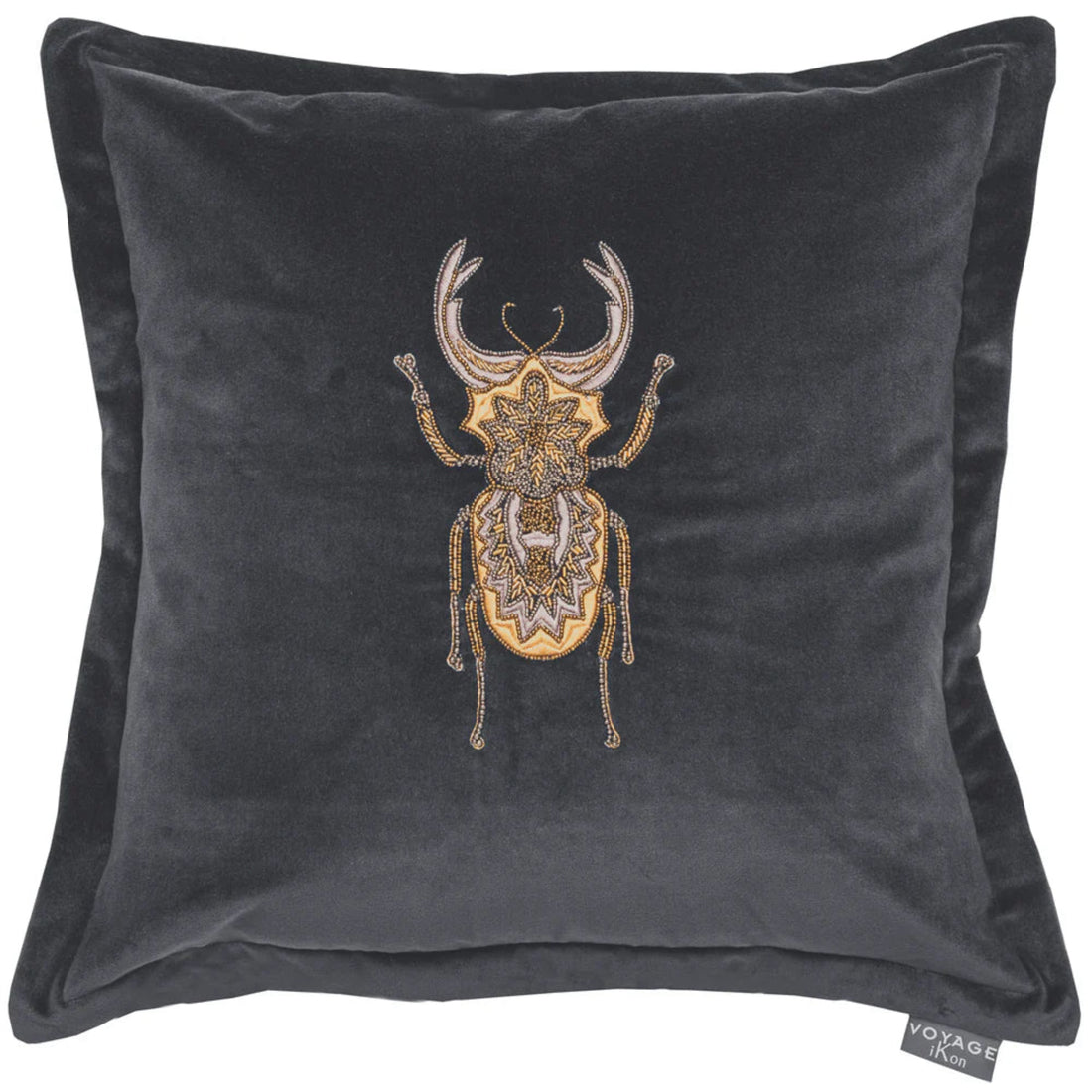 Voyage Maison Bellatrix Embroidered Cushion Cover Slate 50cm x 50cm