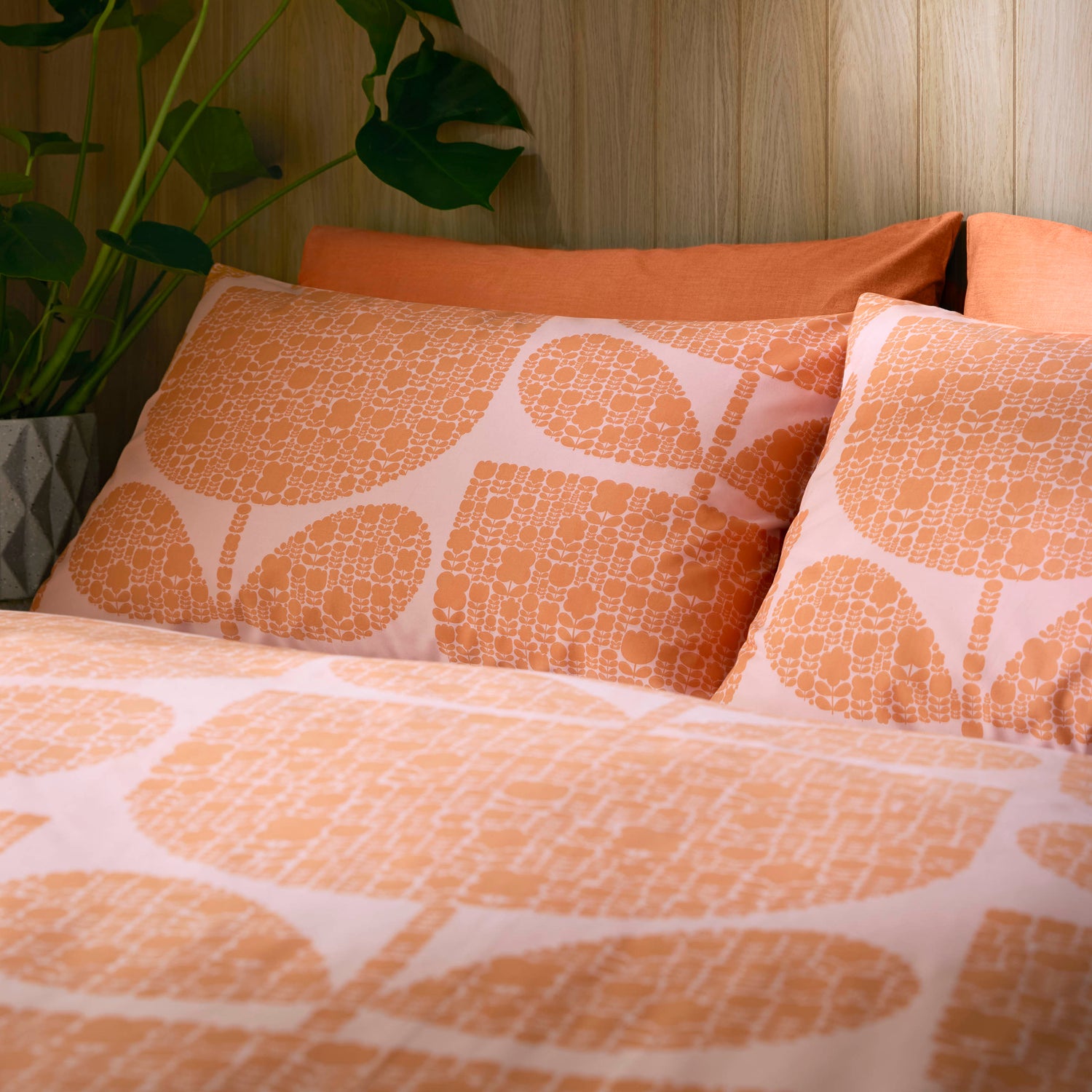 Orla Kiely Block Garden Duvet Cover Set Orange Sorbet