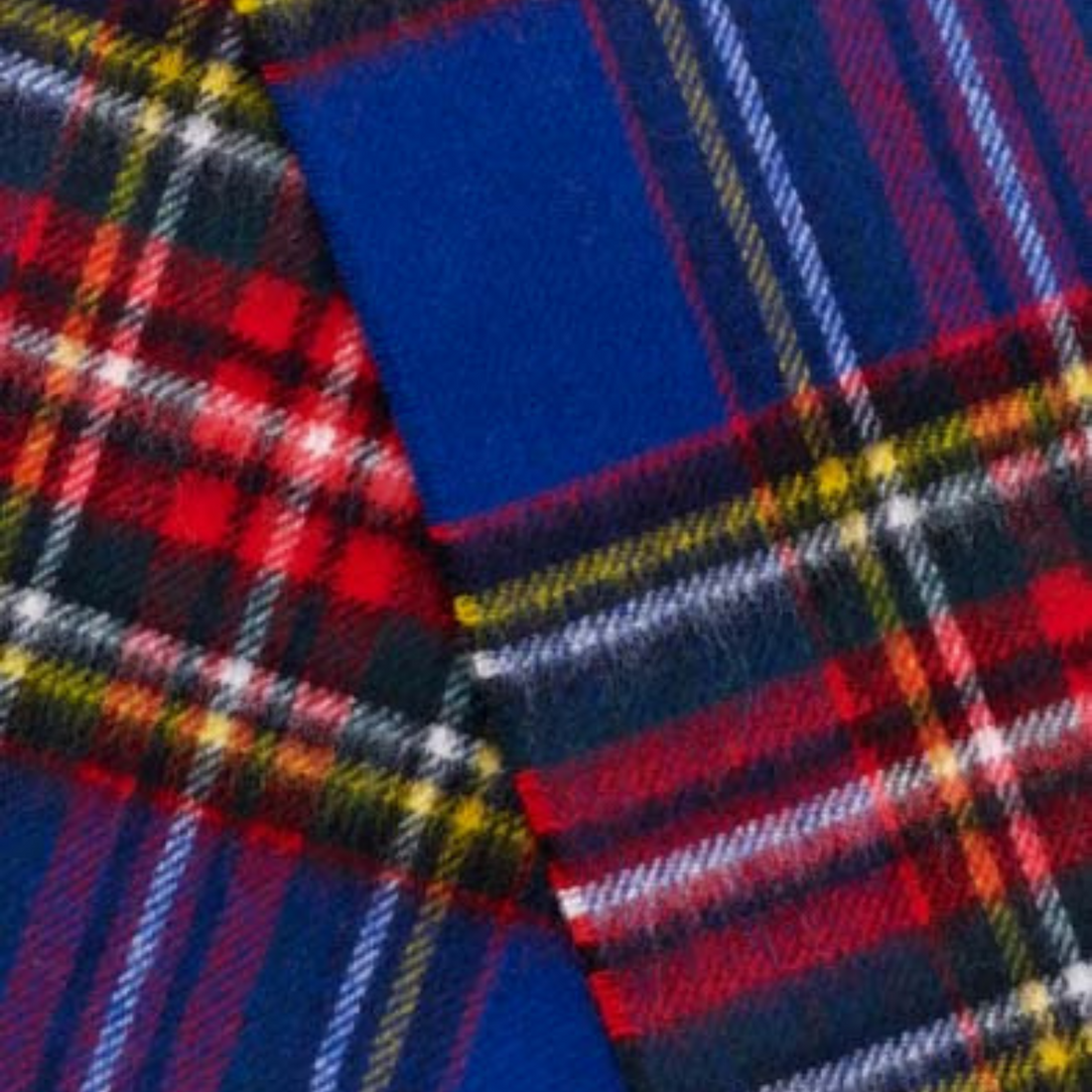 Bronte by Moon Blue Stewart Tartan Scarf close up