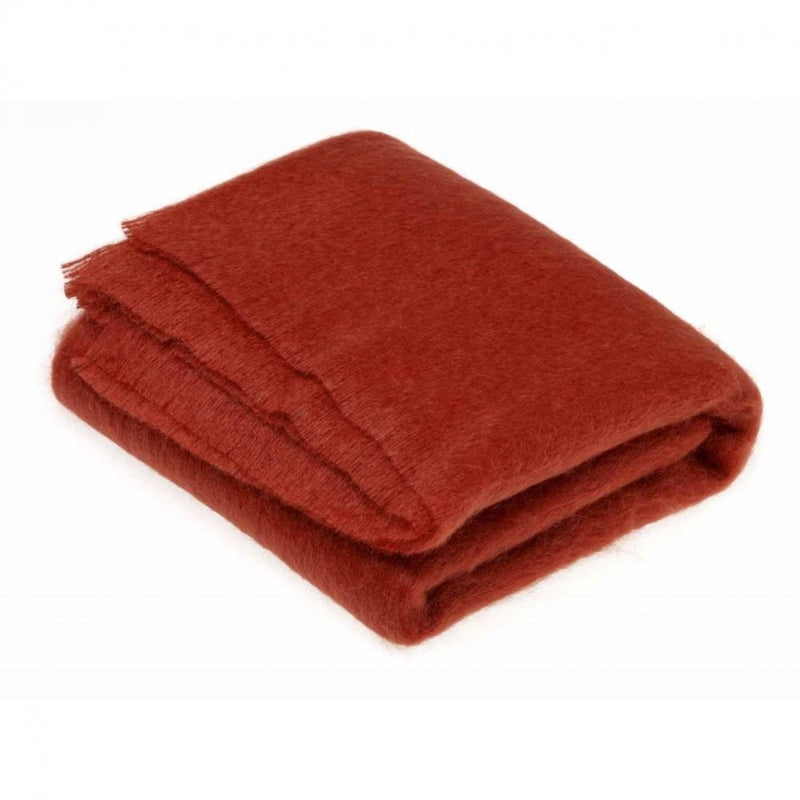 Bronte By Moon Luxury Mohair Throw Lacquered Red