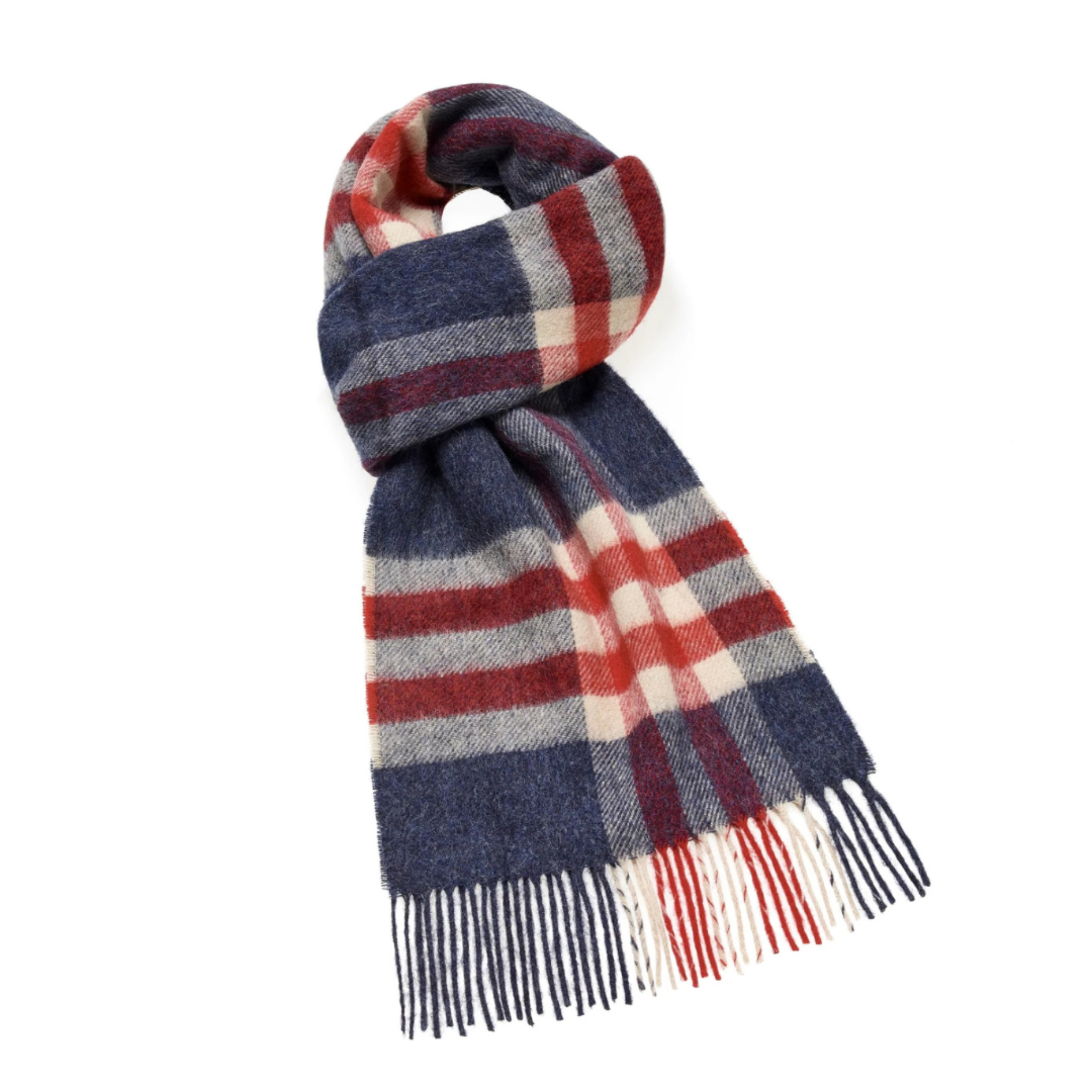 Bronte by Moon Westminster Scarf Denim &amp; Red