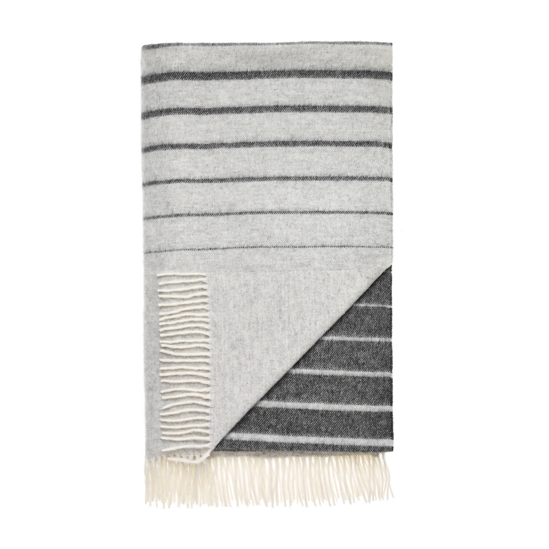 Bronte by Moon Albion Wool Throw Grey 185cm x 140cm