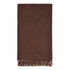 A rectangular woven scarf with a dark brown and black houndstooth pattern and fringed edges, shown flat against a plain white background.
