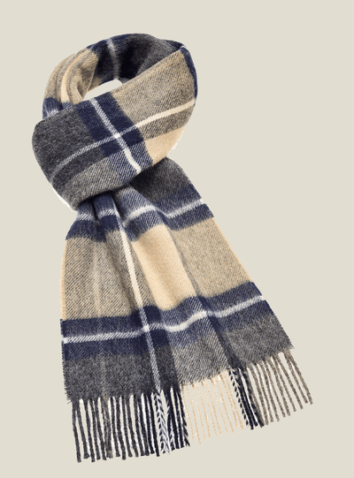 Bronte by Moon Madison Scarf Navy & Camel 25cm x 190cm