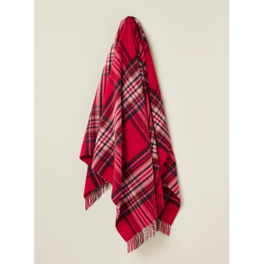 Bronte by Moon St Ives Shetland Wool Throw Red