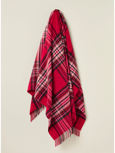 Bronte by Moon St Ives Shetland Wool Throw Red