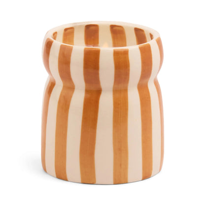Paddywax Cabana  Rust Stripped Ceramic Candle - Sienna Sunset