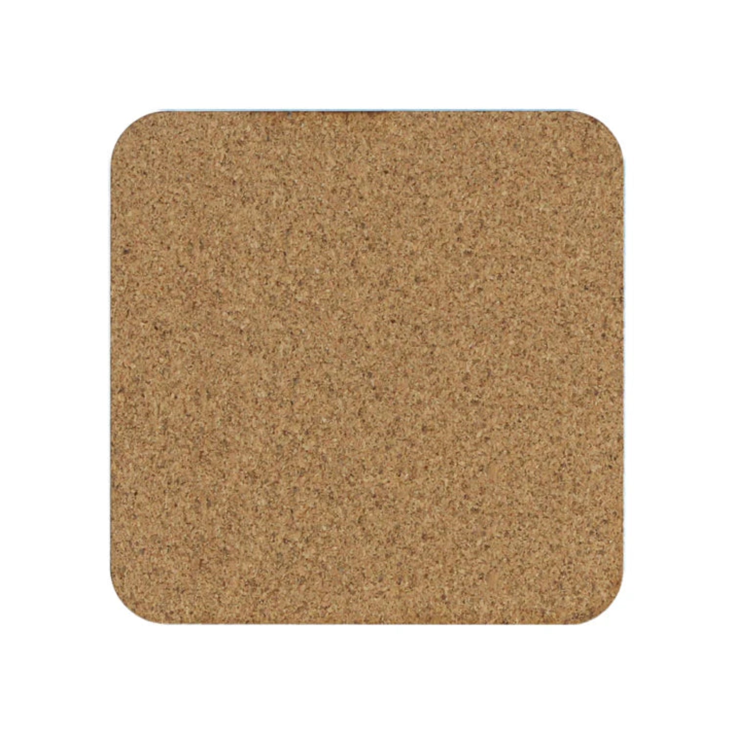 Square cork coaster on a white background