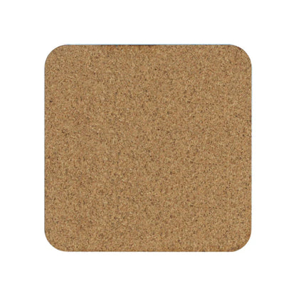 Square cork coaster on a white background