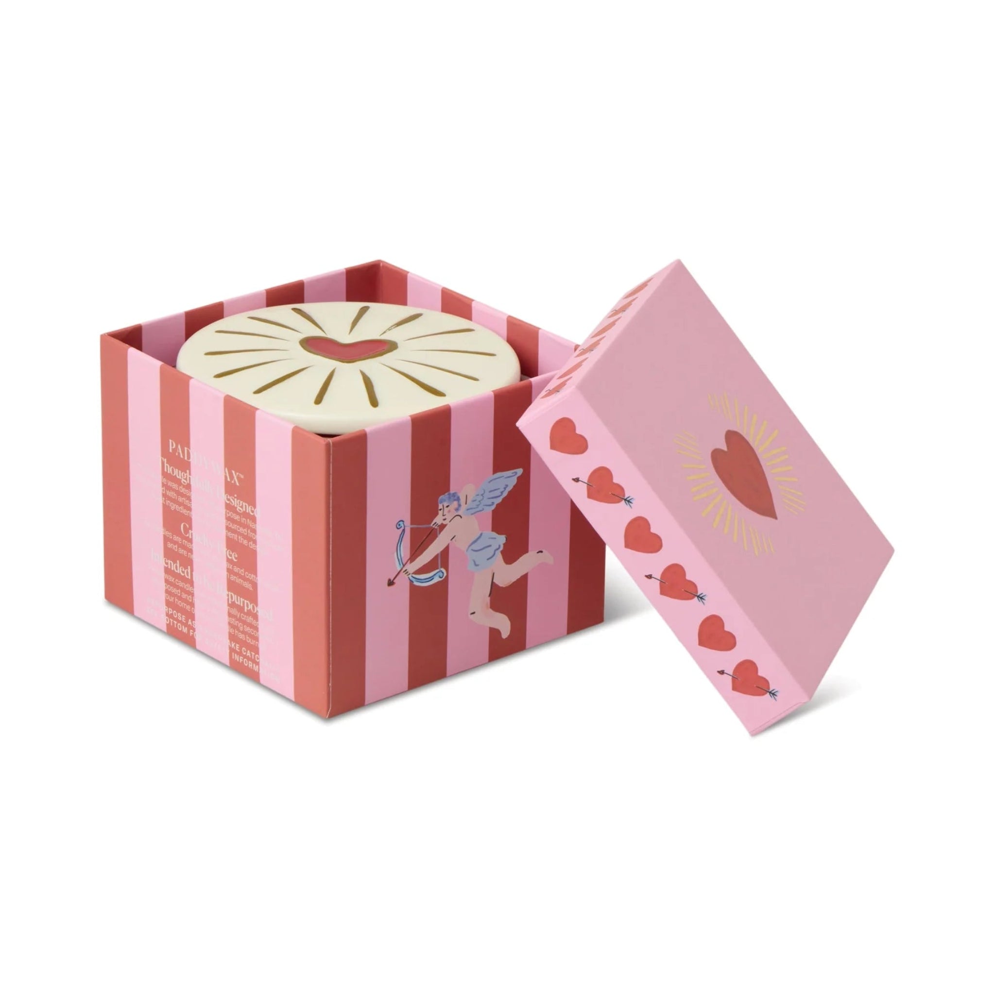 Decorative box with a heart design on a white background