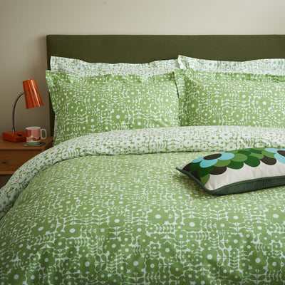 Orla Kiely Criss Cross Stem Duvet Cover Set Basil Green