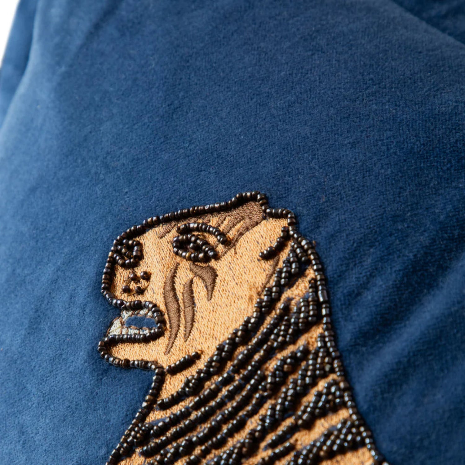 Voyage Maison Durga Embroidered Cushion Cover Bluebell Blue 45cm x 65cm