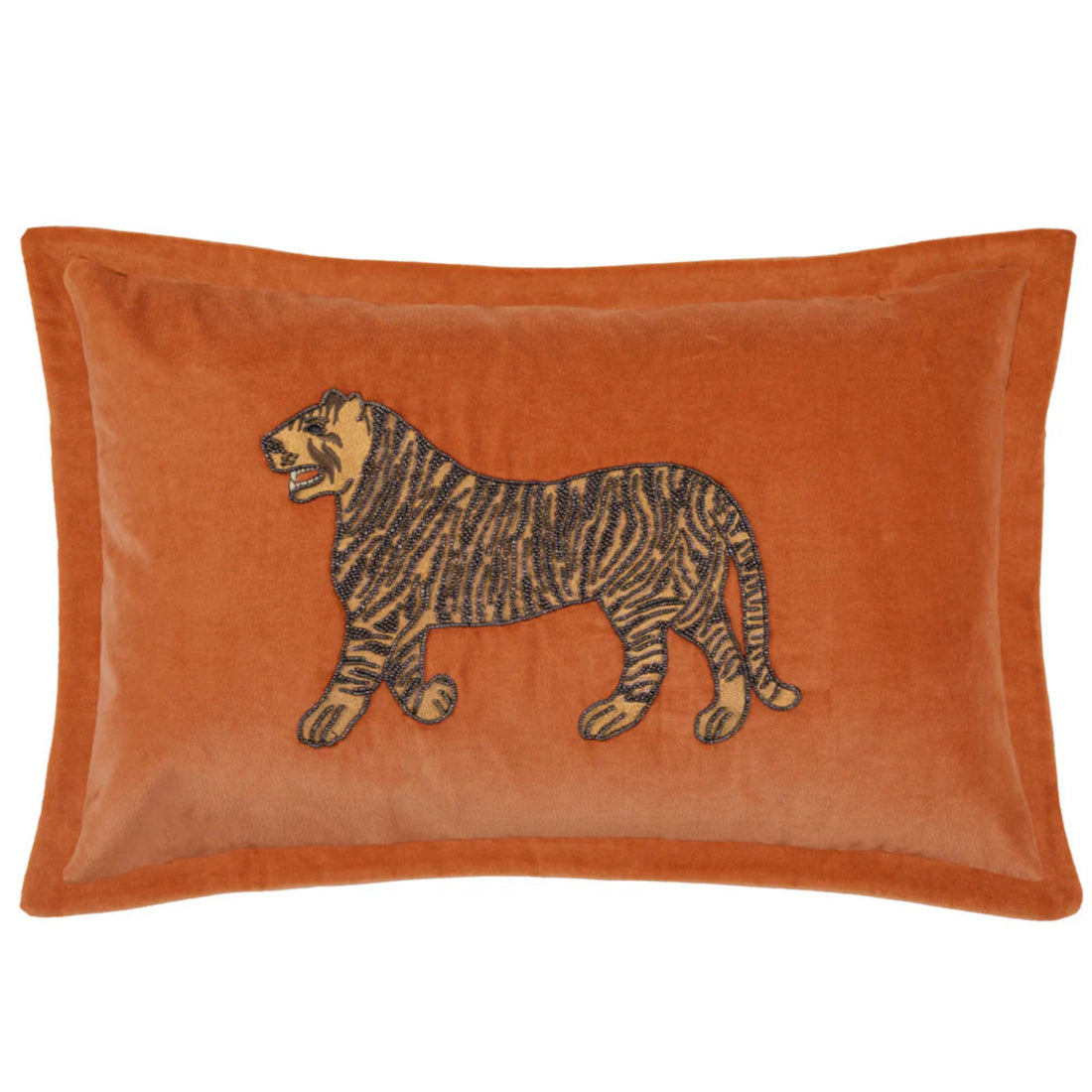 Voyage Maison Durga Embroidered Cushion Cover Cinnamon Orange 46cm x 65cm