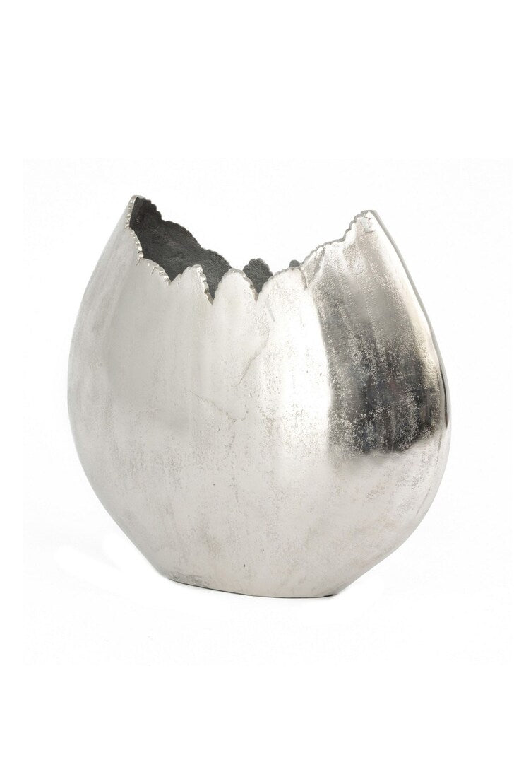 Libra Elements Silver Rough Cast Vase Large