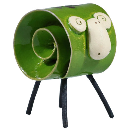 Enigma Scroll Stylish Ram Sculpture Green