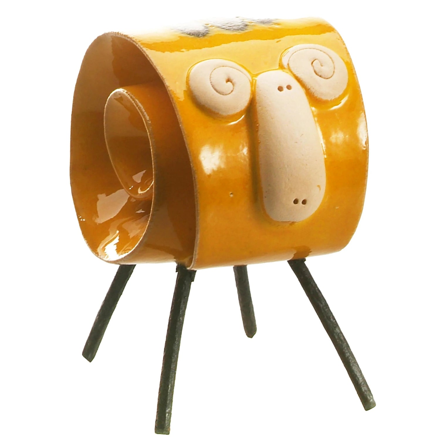Enigma Scroll Stylish Ram Sculpture Yellow