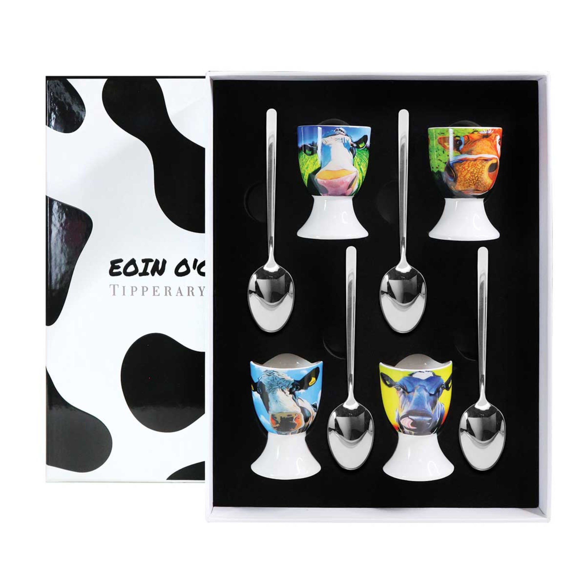 Eoin O Connor Set Four Cow Egg Cup Set