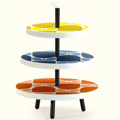 Orla Kiely 3 Tier Ceramic Cake Stand Block Flower