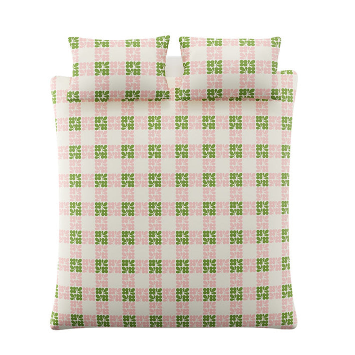 Orla Kiely Floret Check Dill Duvet Cover Set Pink
