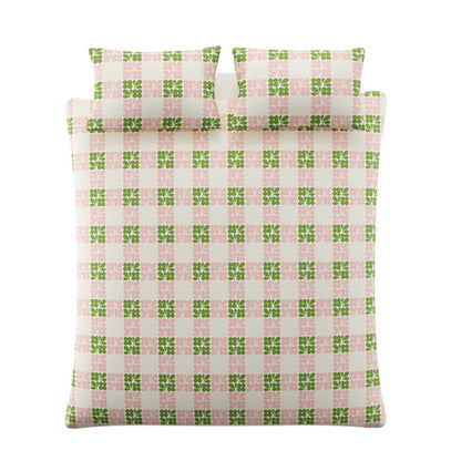 Orla Kiely Floret Check Dill Duvet Cover Set Pink