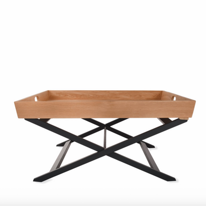 Garden Trending Clockhouse Butlers Coffee Table Square - Oak Wood, Carbon &amp; Natural