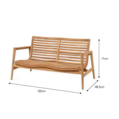 Garden Trending Coate 2 Seater Bench Teak Natural