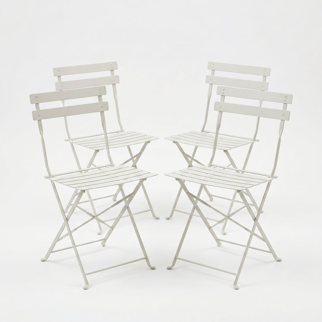 Garden Trending Rive Dorite Bistro Set of 4 Folding Chairs in Clay