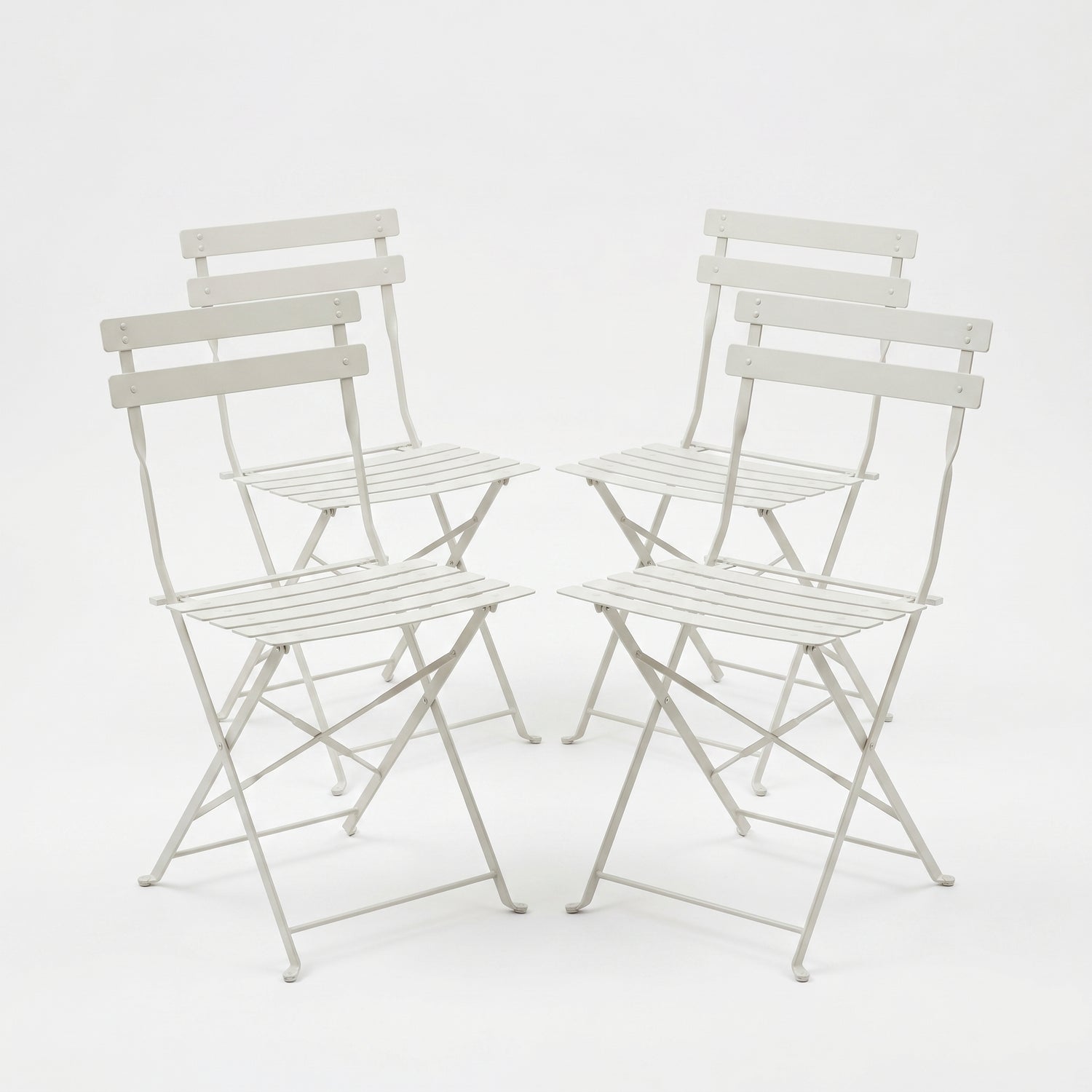 Garden Trending Rive Dorite Bistro Set of 4 Folding Chairs in Clay