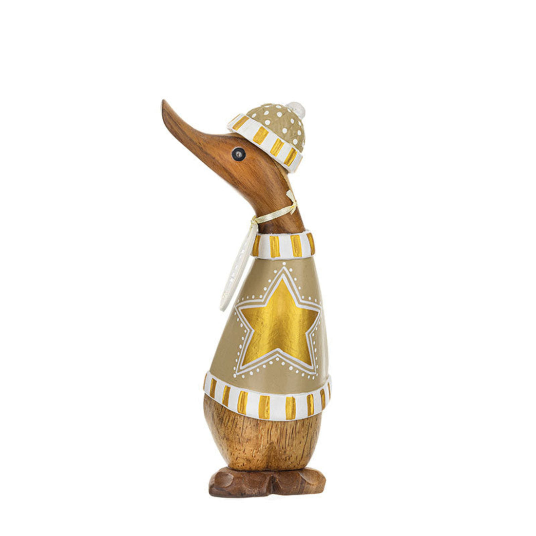 DCUK Christmas Ducklings Gilded Caramel Gold Star jumper