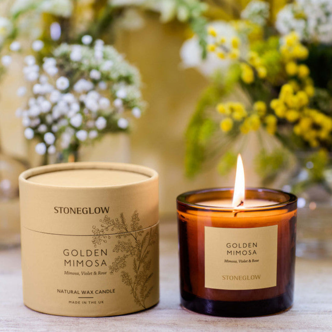 Stoneglow The Walled Garden Golden Mimosa Candle 210g