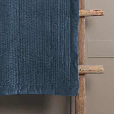 Voyage Maison Haze Velvet Quilted Throw Bluebell