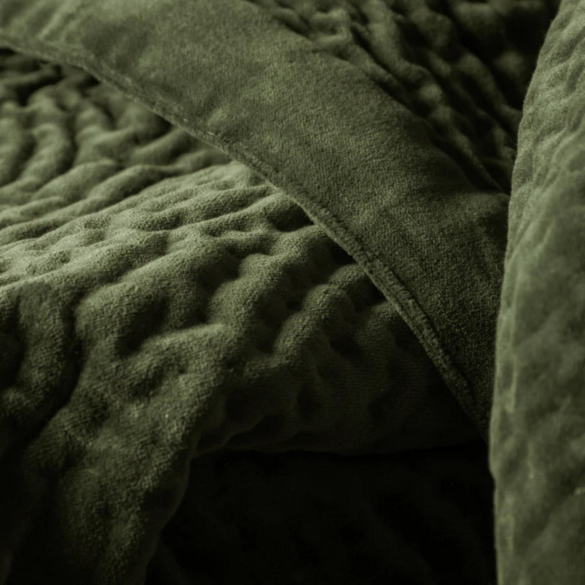 Voyage Maison Haze Velvet Quilted Throw Sage Green